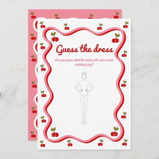 Devinez la robe Retro Cherry nuptiale Carte de jeu (Devant / Derrière)
