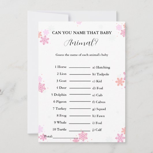 Devinez le nom de la carte de baby shower pour béb (Devant)