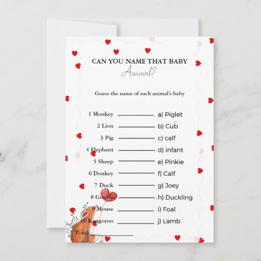 Devinez le nom de la carte de baby shower pour béb (Devant)