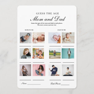Devinez leur âge Carte de jeu de Baby Shower pour