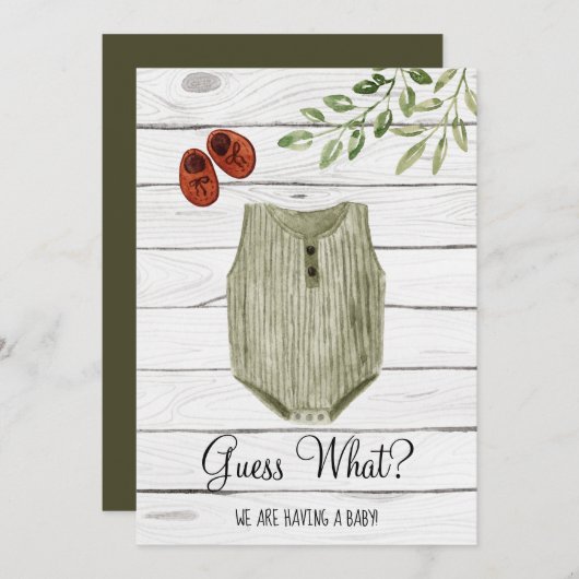 Devinez quel linge bébé Boho | Faire-part bébé (Devant / Derrière)