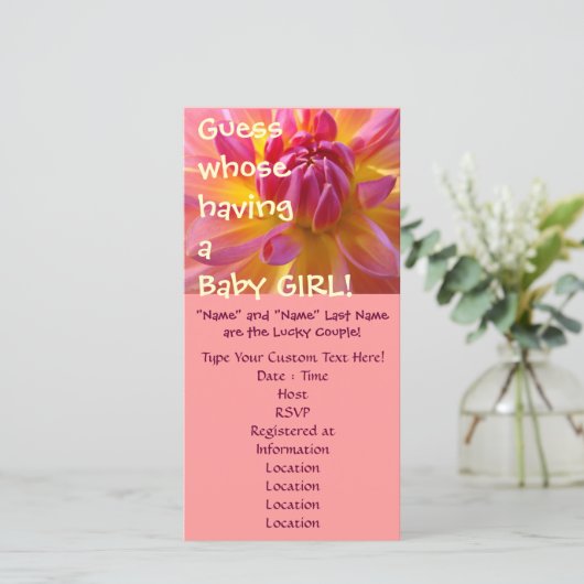 Devinez qui a une petite fille ! Invitations de do (Debout devant)