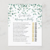 Devinez Qui Baby shower Jeu Eucalyptus Feuilles (Devant)