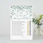 Devinez Qui Baby shower Jeu Eucalyptus Feuilles (Debout devant)