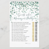 Devinez Qui Baby shower Jeu Eucalyptus Feuilles (Devant)