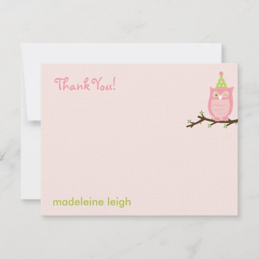 Devinez Qui ? Carte de remerciements plat - rose (Devant)