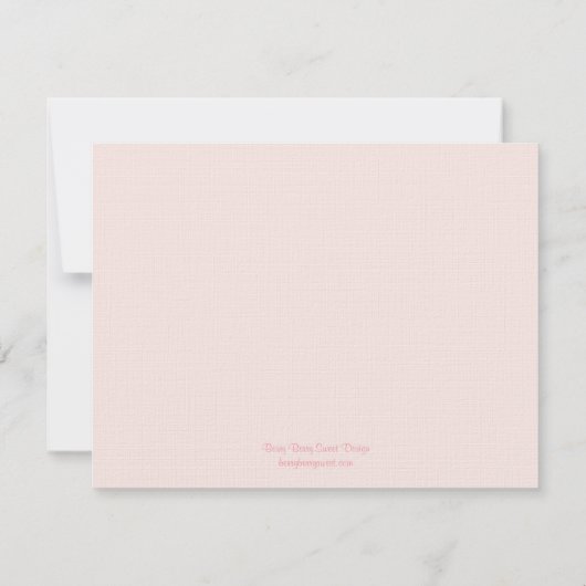 Devinez Qui ? Carte de remerciements plat - rose (Dos)