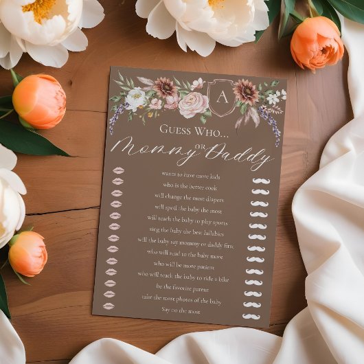 Devinez Qui Floral Wild West Baby shower carte de 