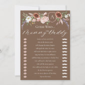 Devinez Qui Floral Wild West Baby shower carte de  (Devant)