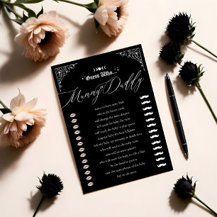 Devinez qui gothique Halloween Baby shower carte d