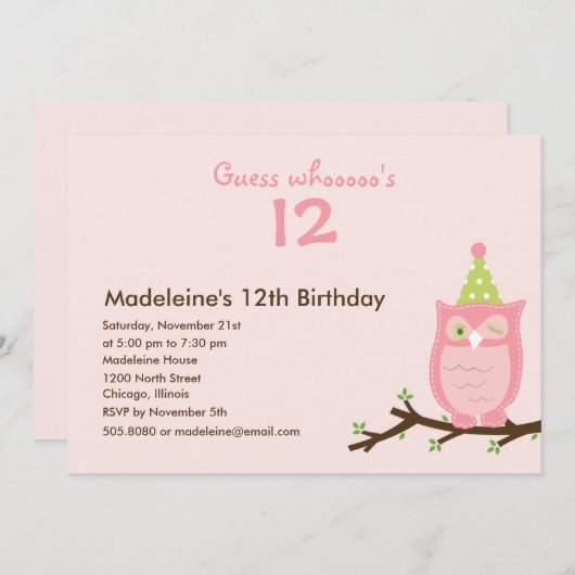 Devinez Qui ? Invitation à la Fête d'anniversaire (Devant / Derrière)