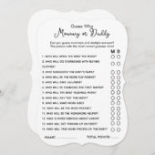 Devinez Qui maman ou papa Carte Baby shower de jeu (Devant / Derrière)