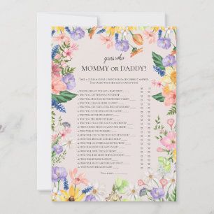 Devinez Qui maman ou papa Carte Baby shower de jeu