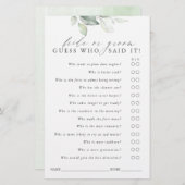 Devinez qui marié ou la chambre - Carte de jeu de  (Devant / Derrière)