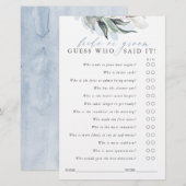 Devinez qui marié ou la chambre - Carte de jeu de  (Devant / Derrière)
