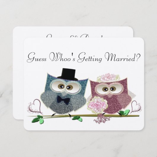 Devinez qui se marie, Faire-part de mariage (Devant / Derrière)