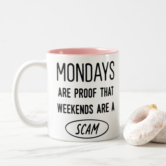 Devis De Bureau Drôle Mug De Café À Deux Tons (Avec donut)