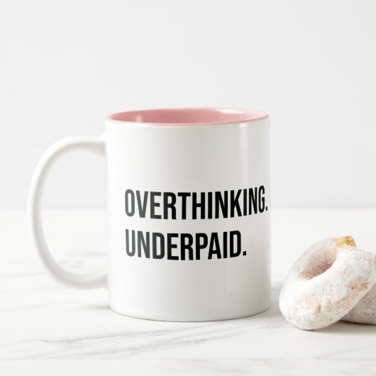 Devis De Bureau Drôle Mug De Café À Deux Tons (Avec donut)