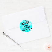 Devis de natation amusant - Sticker rond (Enveloppe)