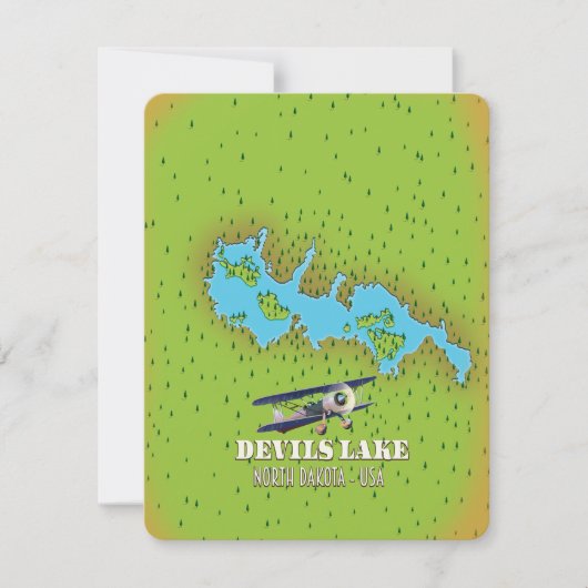 Devi's Lake North Dakota USA map (Voorkant)
