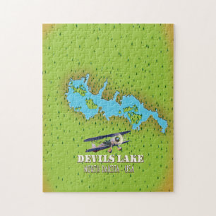 Devi's Lake North Dakota USA map Legpuzzel