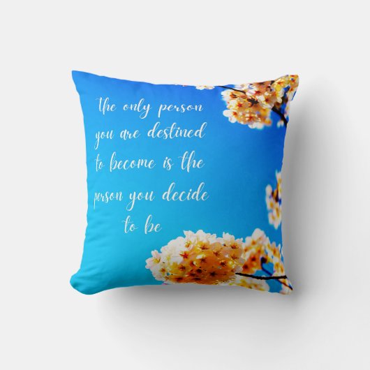 Devis motivationnel Design floralJeter Coussin (Recto)