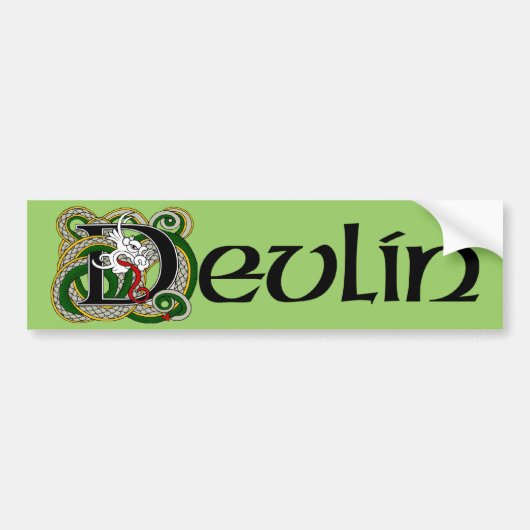 Devlin Celtic Dragon Bumpersticker (Voorkant)