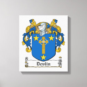 Devlin Family Crest Canvas Afdruk