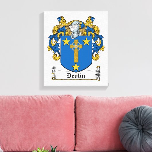 Devlin Family Crest Canvas Afdruk (Insitu (Woonkamer))