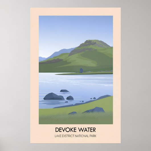 Devoke Water Lake District Travel Poster (Devant)