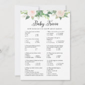 DEVON Baby Trivia Greenery Baby shower Carte de je (Devant)