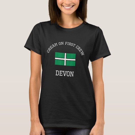 Devon Cream on First Crew Scone Devon Flag T-shirt (Voorkant)