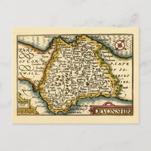 Devon (Devonshire) Comté Angleterre Carte des Anti (Devant)