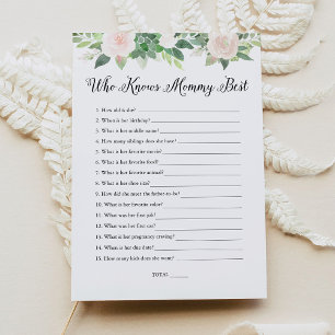 DEVON DIE mama het beste Baby shower Game kent Kaart