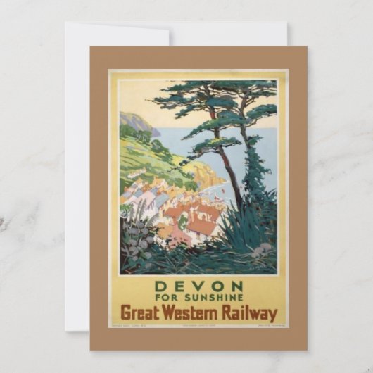  Devon Engels Reisadvertentie Feestdagenkaart (Voorkant)