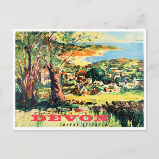 Devon England vintage Briefkaart (Voorkant)