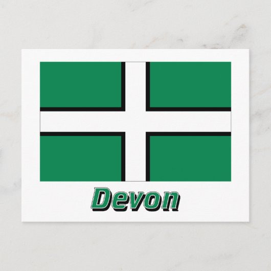 Devon Flag met naam Briefkaart (Voorkant)