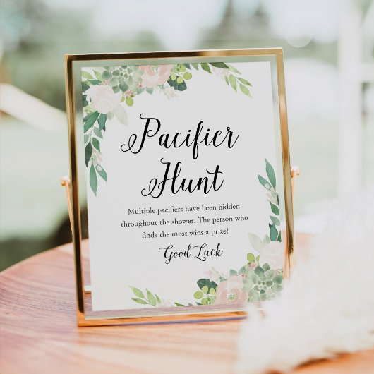 DEVON Fopspeen Hunt Baby shower Spel Teken Poster