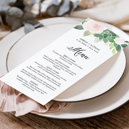DEVON Green Blush Florals Menu