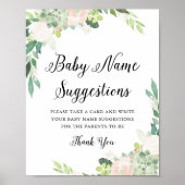 DEVON Greenery Baby Naam Ideeën Spel Sign Poster (Voorkant)