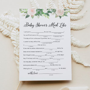DEVON Greenery Baby shower Libs Game Kaart
