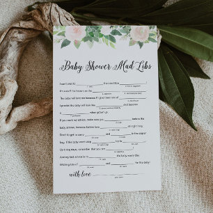 DEVON Greenery Baby shower Libs Game Kaart