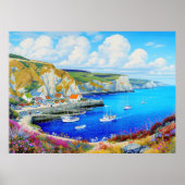 "Devon Harbour Dreamscape" - Een Engels zeegezicht Poster (Voorkant)