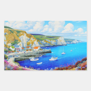 "Devon Harbour Dreamscape" - Een Engels zeegezicht Rechthoekige Sticker