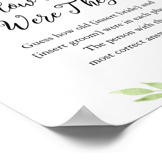 DEVON Hoe oud waren ze bruids spel teken Poster (Hoek)