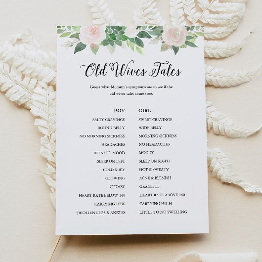 DEVON Old Wives Tales Baby shower Game Kaart