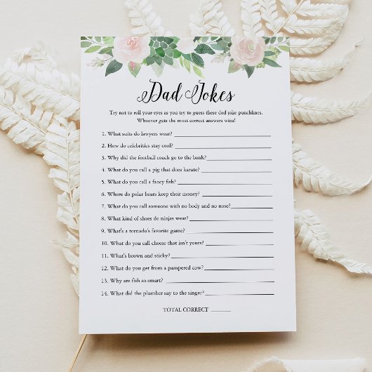 DEVON Papa plaisante Greenery Baby shower Carte de