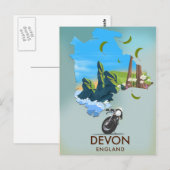 Devon Reisposter kaart (Voorkant / Achterkant)