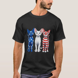Devon Rex Amerikaanse Vlag T-shirt
