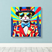 DEVON REX-BIG CITY CAT 4 CANVAS AFDRUK (Insitu (Houten vloer))
